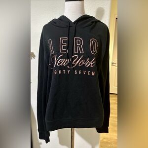 Aeropostale womens hoodie XL Pullover Black With Pink Writing NWT